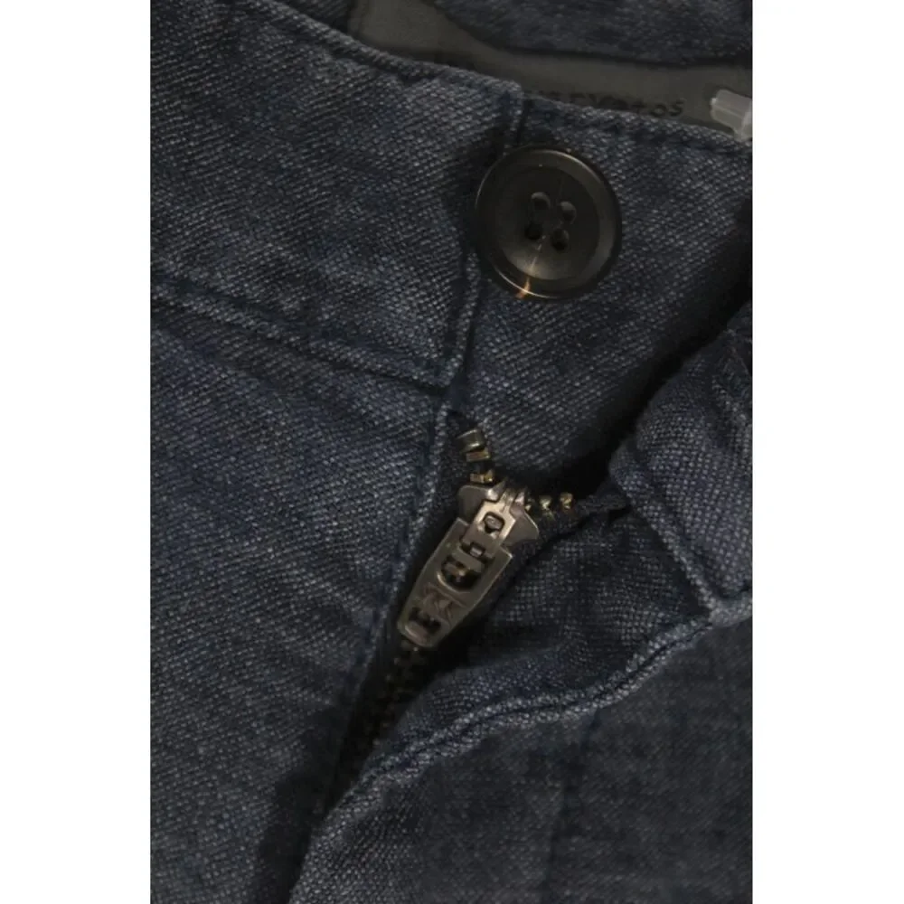 John Varvatos Mens Blue Linen Chino Shorts Casual Size 38